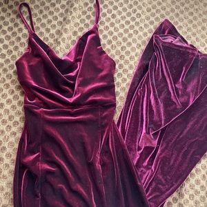Lulus Burgundy Velvet Maxi Dress